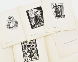 2 db ex libris mappa: 20 Latviesu gramatzimes. Riga, 1963, Latvijas valsts izdevnieciba, 4 sztl. lev...