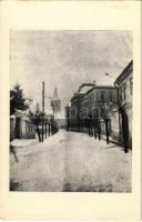 Nagyenyed, Aiud; Bethlen kollégium a sétatér felől. A nagyenyedi véndiákok kiadása / Calvinist boarding school, street view in winter (EK)