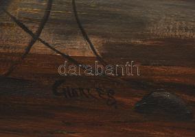 Charles jelzéssel: Vitorlás hajó. Olaj, vászon. Jelzett. 70x50 cm Dekoratív, enyhén sérült keretben