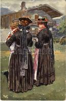 Oesterr.-Ung. Volkstypen. S. XVI. Salzburger I. Gastein-Pongauer Trachten No. 5. / Austrian folklore, traditional costumes s: Adolf Kaspar (EK)