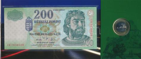 2009. 200Ft elsőnapi veret + 2006. 200Ft "FB" "Búcsú a 200Ft-os bankjegytől", so...