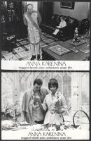 cca 1967 ,,Anna Karenina" című szovjet film jelenetei és szereplői, 21 db vintage produkciós filmfotó ezüst zselatinos fotópapíron, a használatból eredő (esetleges) kisebb hibákkal, + hozzáadva 1 db szöveges kisplakát, 18x24 cm