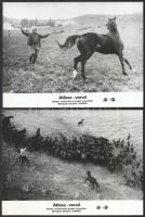 cca 1983 ,,Atlasz vonal" című szovjet kalandfilm jelenetei és szereplői, 4 db vintage produkciós filmfotó ezüst zselatinos fotópapíron, a használatból eredő (esetleges) kisebb hibákkal, 18x24 cm