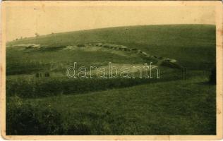 1917 Rak. Strelecky Zakop na Zloté Lipe / Öst. Schützengraben an der Zlota Lipa / WWI Austro-Hungarian K.u.K. military trenches + "M. kir. 38. honvéd nehéz tüzérezred" (fl)