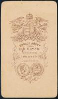 cca 1860-1870 Fiatal hölgy portréja, keményhátú fotó Borsos József pesti műterméből, vizitkártya, 10...