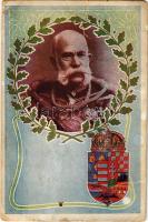 I. Ferenc József / Franz Josef I / Franz Joseph I of Austria, coat of arms. Art Nouveau, floral (b)