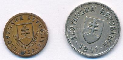 Szlovákia 1939. 10h sárgaréz + 1941. 50h Cu-Ni T:XF 
Slovakia 1939. 10 Halierov brass + 1941. 50 Ha...