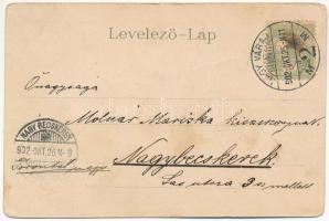 1902 Nagyvárad, Oradea; "Haladjunk a Czél felé" Sport-téri lövölde. Csathó Gábor és társa ...