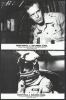 cca 1979 ,,Robotokkal a Saturnus körül" című lengyel - szovjet tudományos - fantasztikus film jelenetei és szereplői, 6 db vintage produkciós filmfotó ezüst zselatinos fotópapíron, a használatból eredő (esetleges) kisebb hibákkal, 18x24 cm