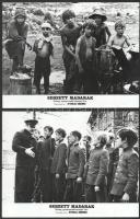 cca 1977 ,,Sebzett madarak" című szovjet film jelenetei és szereplői, 15 db vintage produkciós filmfotó ezüst zselatinos fotópapíron, a használatból eredő (esetleges) kisebb hibákkal, 18x24 cm