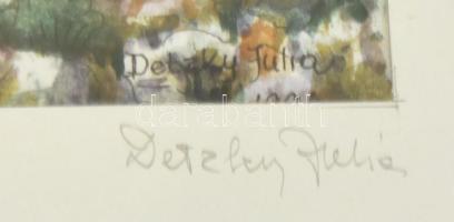 Detzky Júlia: Krasznahorka vára. Akvarell, papír, jelzett üvegezett keretben 20x28 cm