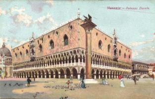 Venice, Venezia; Palazzo Ducale / palace, litho