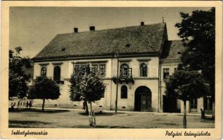 1943 Székelykeresztúr, Kristur, Cristuru Secuiesc; Polgári leány iskola. Szemerjay Károly kiadása / girl school (EK)