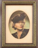 cca 1930 gróf Üchtritz Amédé felesége báró Bánhidy Stefánia írónő Fotó mérete 13x10 cm, keret mérete 18x23 cm