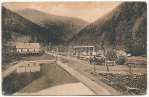 Hidegszamos, Somesu Rece (Kolozsvár mellett / near Cluj); Hidegszamosi villanytelep, erőmű, vízgyűjtő medence. Építette: Lenarduzzi János. Kiadja Ferencz és Társa utóda, Dunky Elek műterme / electric power plant, power station, cistern (fl)