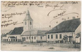 1910 Alsójára, Alsó-Jára, Iara de Jos, Iara; Piac tér, templom, üzlet / square, church, shop (EK)