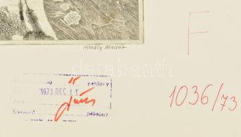 Almásy Aladár (1946-): Részeg kéményseprő. Rézkarc, papír, jelzett. 18x29 cm