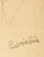 CK 1926 jelzéssel: Bartók Béla (1881-1945) zeneszerző, zongoraművész, népzenekutató portréja. Ceruza...