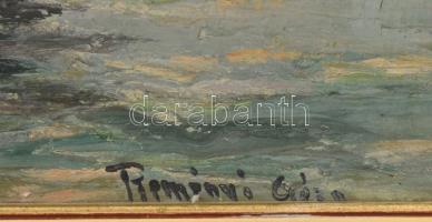 Reményi Géza: Vitorlások. Olaj, farost. Keretben 50x72 cm