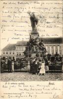 1904 Arad, 13 vértanú szobor, Daimel Lajos, Schwarz testvérek és Frischmann József üzlete, szobafestő. Révész Nándor kiadása / monument, shops (EK)