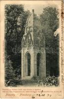 1899 (Vorläufer) Pozsony, Pressburg, Bratislava; Szent Ferenc rendi régi torony a ligetben / Bau aus den Fragmenten des altehrwürdigen Franziskanerturmes in der Au / Franciscan tower in the park (EK)