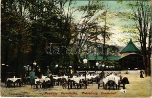 1915 Pozsony, Pressburg, Bratislava; Vaskutacska vendéglő, étterem / Eisenbrünnel (Eisenbründl) / Zelezná Studienka / spa restaurant + "K.u.K. Garnisonsspital No. 19. in Pozsony X. Abteilung" (EB)