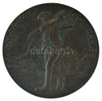 Berán Lajos (1882-1943) 1922. "Magyar Golf Club / Német-magyar országközi mérkőzés" fém emlékérem (73mm) T:VF ph., patina