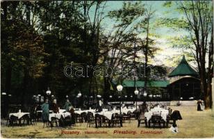 1912 Pozsony, Pressburg, Bratislava; Vaskutacska vendéglő, étterem / Eisenbrünnel (Eisenbründl) / Zelezná Studienka / spa restaurant (EK)