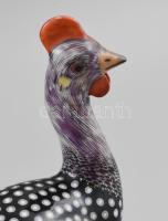 Herend gyöngytyúk, cca 1915, jelzéssel, egyik virág sérült, egyébként szép állapotban, m: 16,5 cm