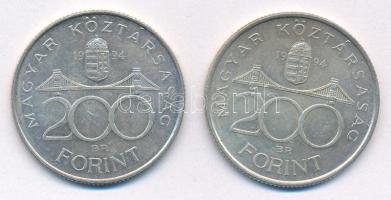 1994. 200Ft Ag "Deák" (2x) T:XF Adamo F13.1
