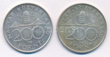 1994. 200Ft Ag "Deák" (2x) T:XF patina Adamo F13.1