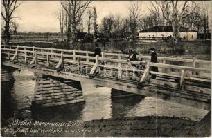 1909 Máramarossziget, Sighetu Marmatiei; Petőfi liget vendéglője és az új Iza híd. Csermák M. amateur felvétele, Kaufman Á. és fiai kiadása / restaurant and bridge (szakadás / tear)