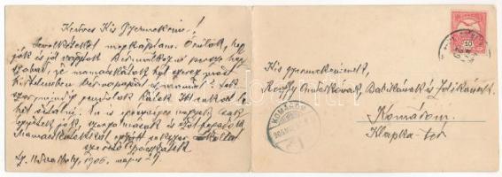 1906 Székelyudvarhely, Odorheiu Secuiesc; Manheim József kiadása - 2-részes kinyitható panorámalap /...