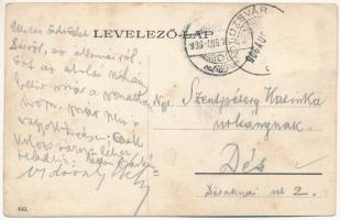 1906 Dés, Dej; Rákóczy utca, Berkovits Károly és Frank J. Mózes üzlete, zsidó üzlet / street, shops ...