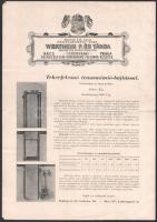 cca 1910 Bp. VI., Wertheim F. és Társa teherfelvonó udvari szállító leírása a transmissió-hajtású teherfelvonóról