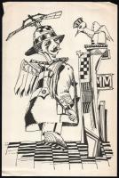 Zé Kovács József (1951- ): 3 db illusztráció. Ofszet, papír, az egyik jelzett a nyomaton, néhány lap...