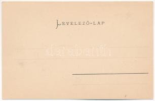 Tusnád, vasútállomás és vonat, Mikes forrás, Lykas kő. Nagylaki Mór kiadása / railway station and tr...