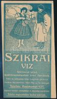 cca 1920 Szikrai víz Kecskemét számolócédula