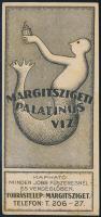 cca 1920 Margitszigeti Palatinus víz számolócédula