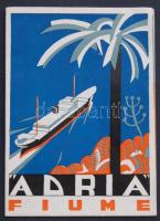 1933 Adria tengerhajózási társaság dekoratív reklámfüzet / Adria Sealine company decorative commercial timetable