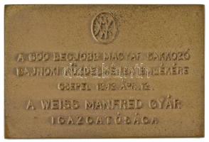 1942. "A 600 legjobb magyar sakkozó bajnoki küzdelmének emlékére, Csepel 1942 ápr. 12. A Weiss ...