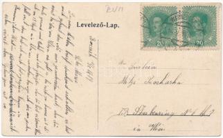 1909 Borszék, Borsec; Borpataki részlet és völgy a Bagoly várból. Soós kiadása / Valea Borcutului. A...