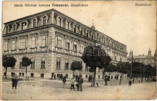 Temesvár, Timisoara; Józsefváros, Iskola Nővérek Intézete, homlokzat / girl school (EK)