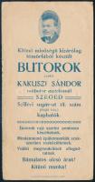 cca 1910 Szeged, Kakuszi Sándor műbútor asztalos számolócédula