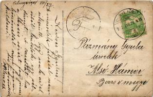 1908 Vihnyefürdő, Kúpele Vyhne; fürdő vendéglő, cigányzenekar / spa restaurant, Gypsy musicians. pho...