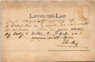 1897 (Vorläufer!) Fenyőháza, Lubochna; Vág folyó, vasútállomás, Stankován község. K. Gál kiadása / V...