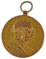 1898. "Jubileumi Emlékérem a Fegyveres Erő Számára / Signum memoriae (AVSTR)" aranyozott bronz kitüntetés mellszalag nélkül T:VF patina, ph. Hungary 1898. "Commemorative Jubilee Medal for the Armed Forces" gilt bronze decoration without ribbon C:VF patina, edge error