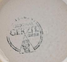 Gerzit mulatság jelenetes söröskorsó, ón fedéllel, jelzéssel, hibátlan, m: 18 cm