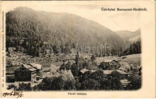 1906 Borosznófürdő, Brusno-kúpele (Borosznó, Brusznó, Brusno); fürdő látképe. Lechnitzky O. fénynyomdája 199. sz. / spa, baths (EK)