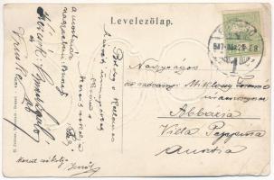 1907 Brassó, Kronstadt, Brasov; Húsvéti üdvözlet 1907-ből. Dombornyomott szecessziós montázs, H. Zei...